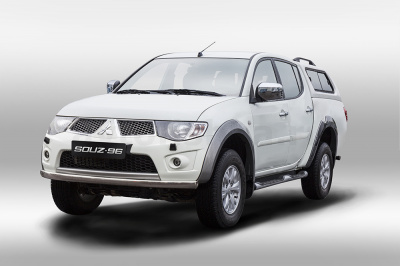 Защита переднего бампера труба 75х42 овальная,Mitsubishi L200 2014-, MITL.48.5045